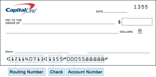 photo of a check showing where bank account number is