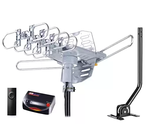 Digital Amplified Outdoor HD TV Antenna with Mounting Pole