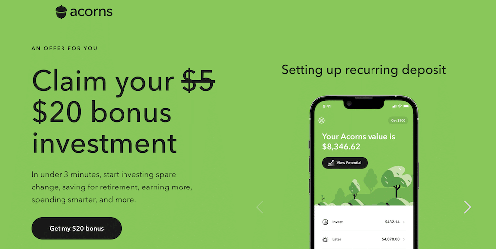 acorns app bonus