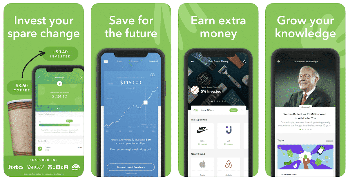 best micro investing app acorns