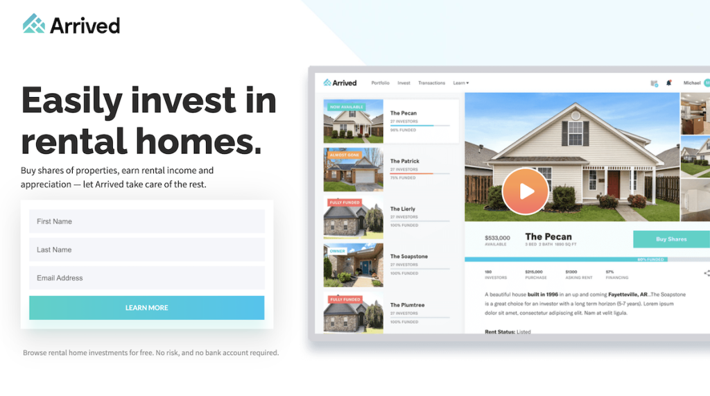 arrived best real estate investing app
