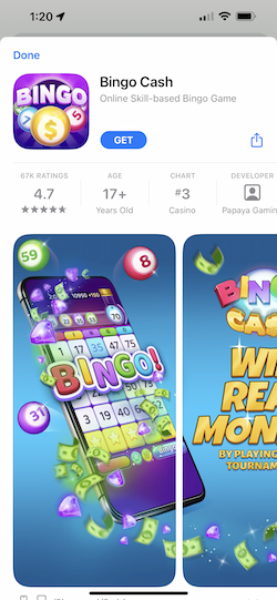 find bingo cash on app store