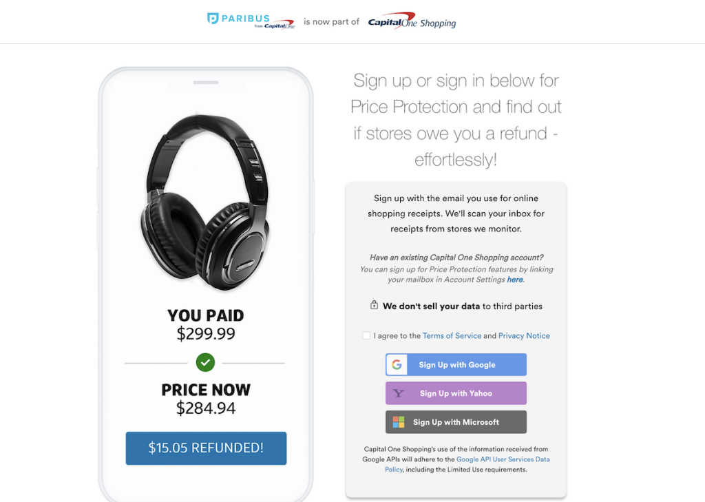 capital one shopping price protection