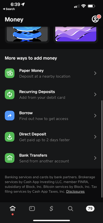 cash app borrow screenshot
