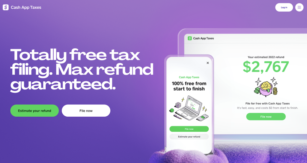 cash app taxes homepage
