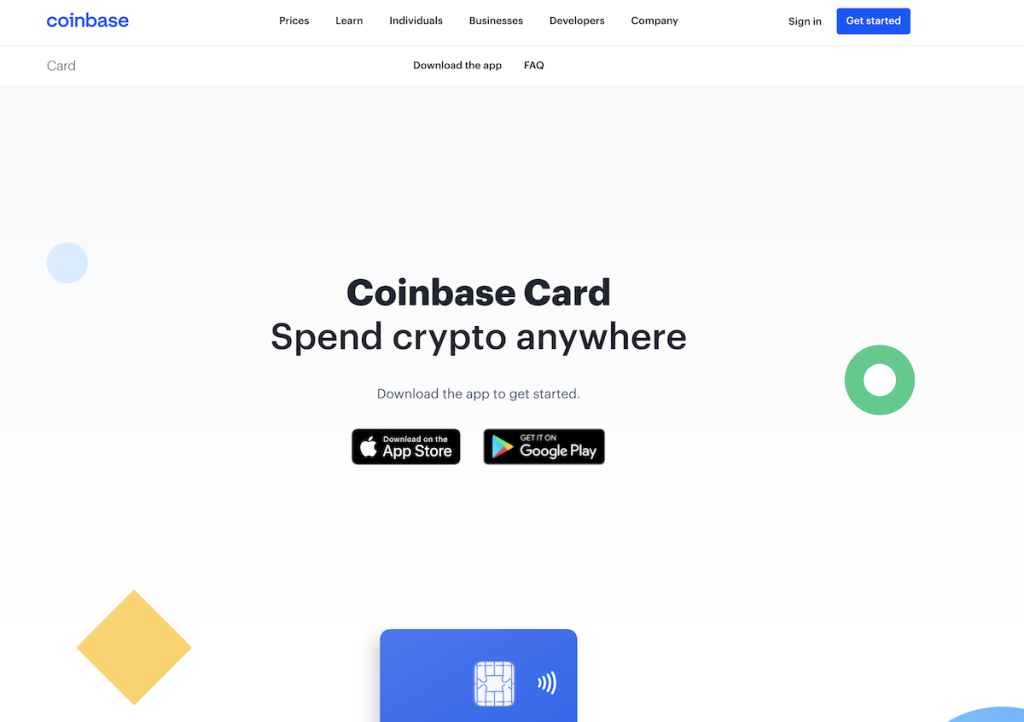 coinbase card