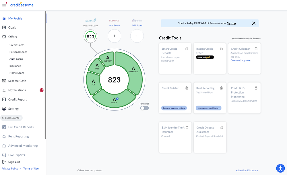 credit sesame credit score