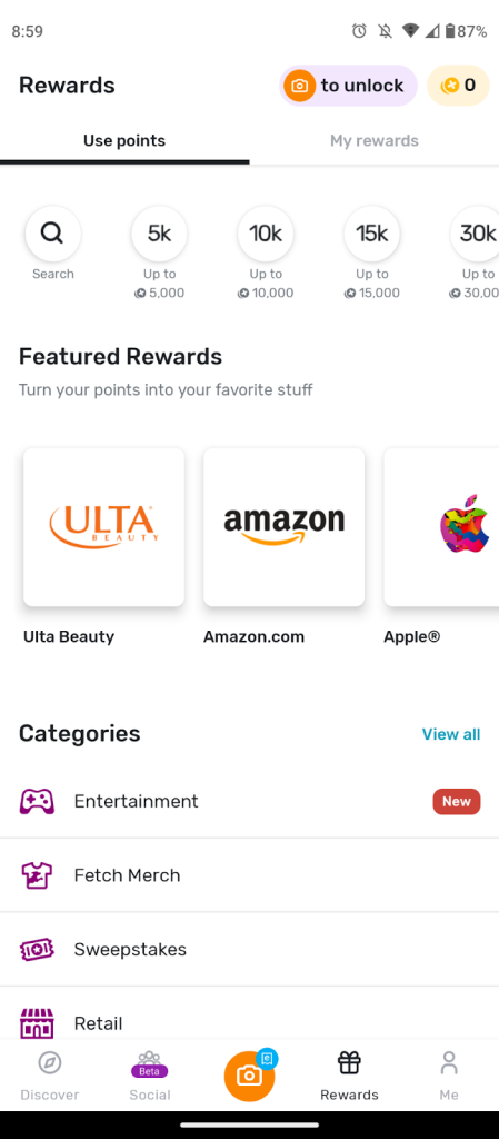 fetch featured rewards
