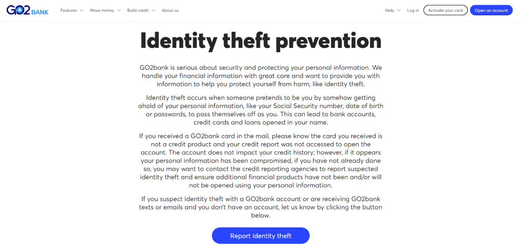 go2bank identity theft prevention
