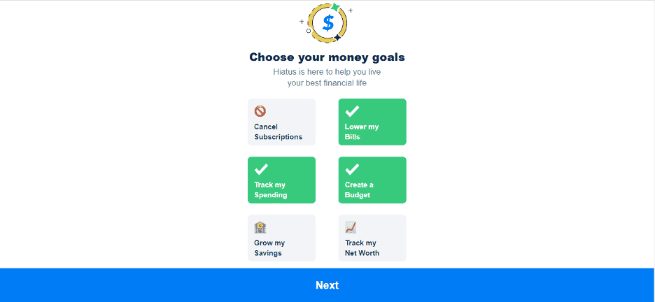 hiatus money goals