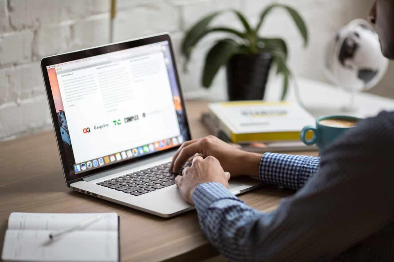A man on his laptop
