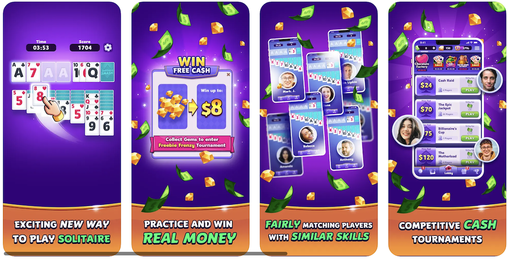 solitaire smash game apps to win real money