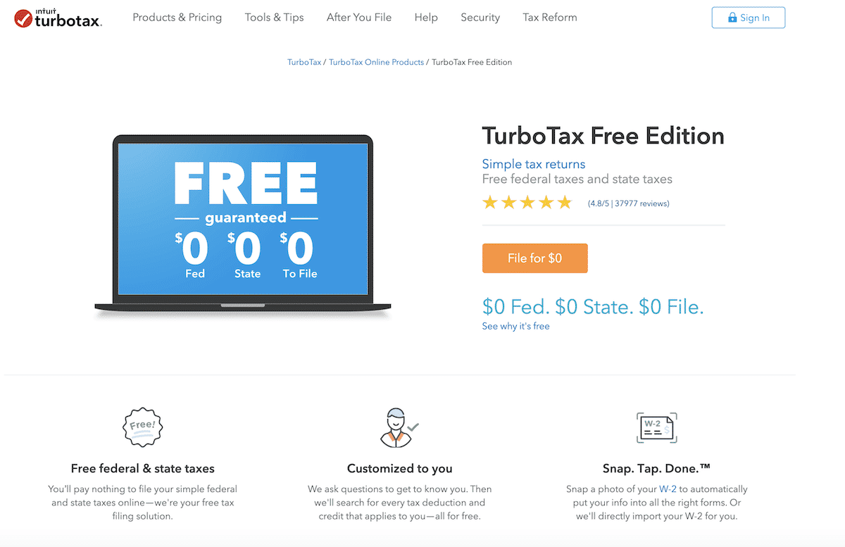turbo tax free tax