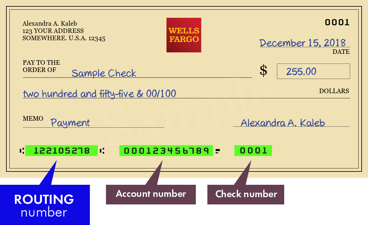 wells fargo check routing number